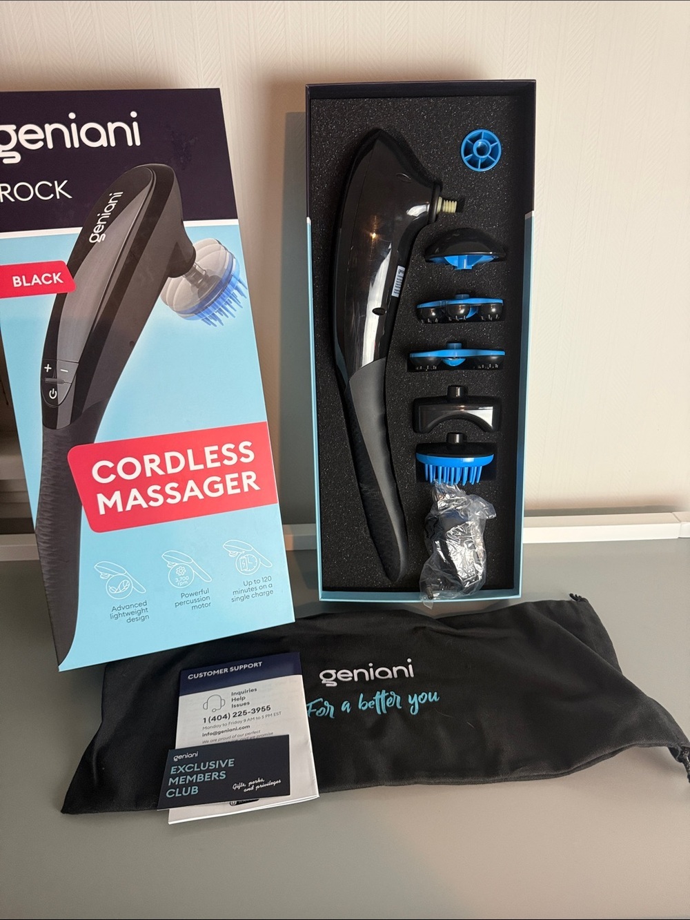 Geniani Rock Black Cordless Massager Various Settings and Heads - Picture 3 of 5